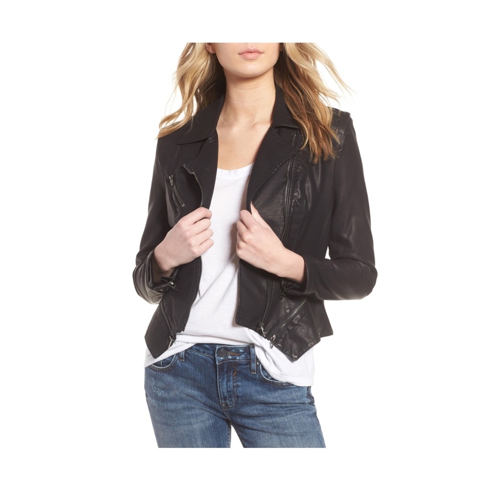 Blank Vegan Leather Moto Jacket